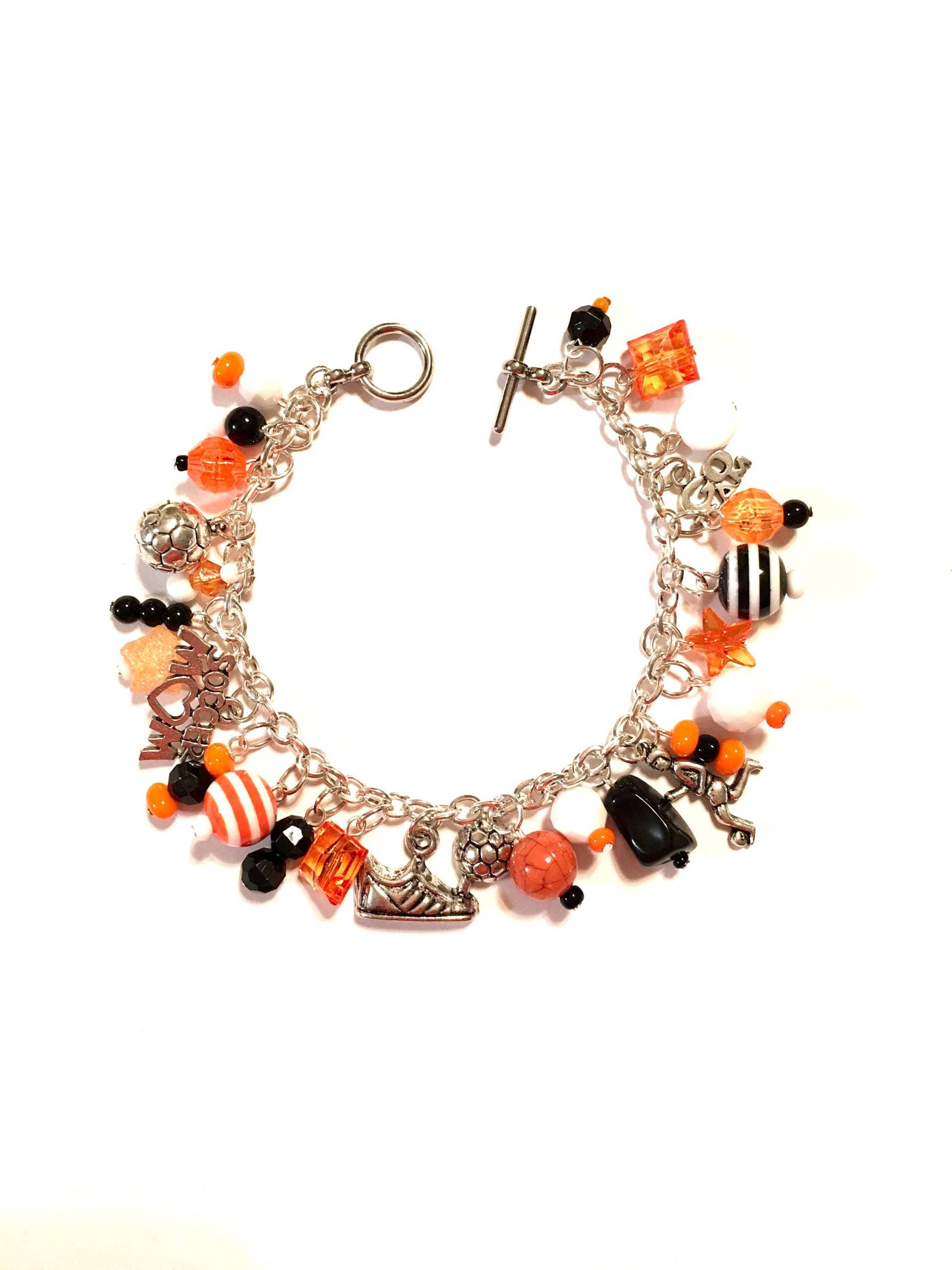 Fußball Mom Armband. Schwarz, Orange Und Weiß. Tiger von SeasonalMarie