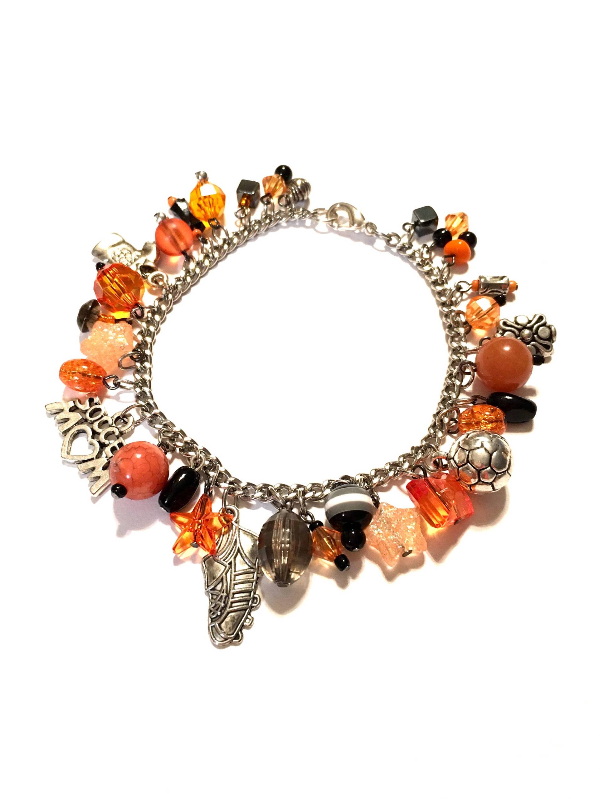 Fußball Mom Armband. Schwarz Und Orange von SeasonalMarie