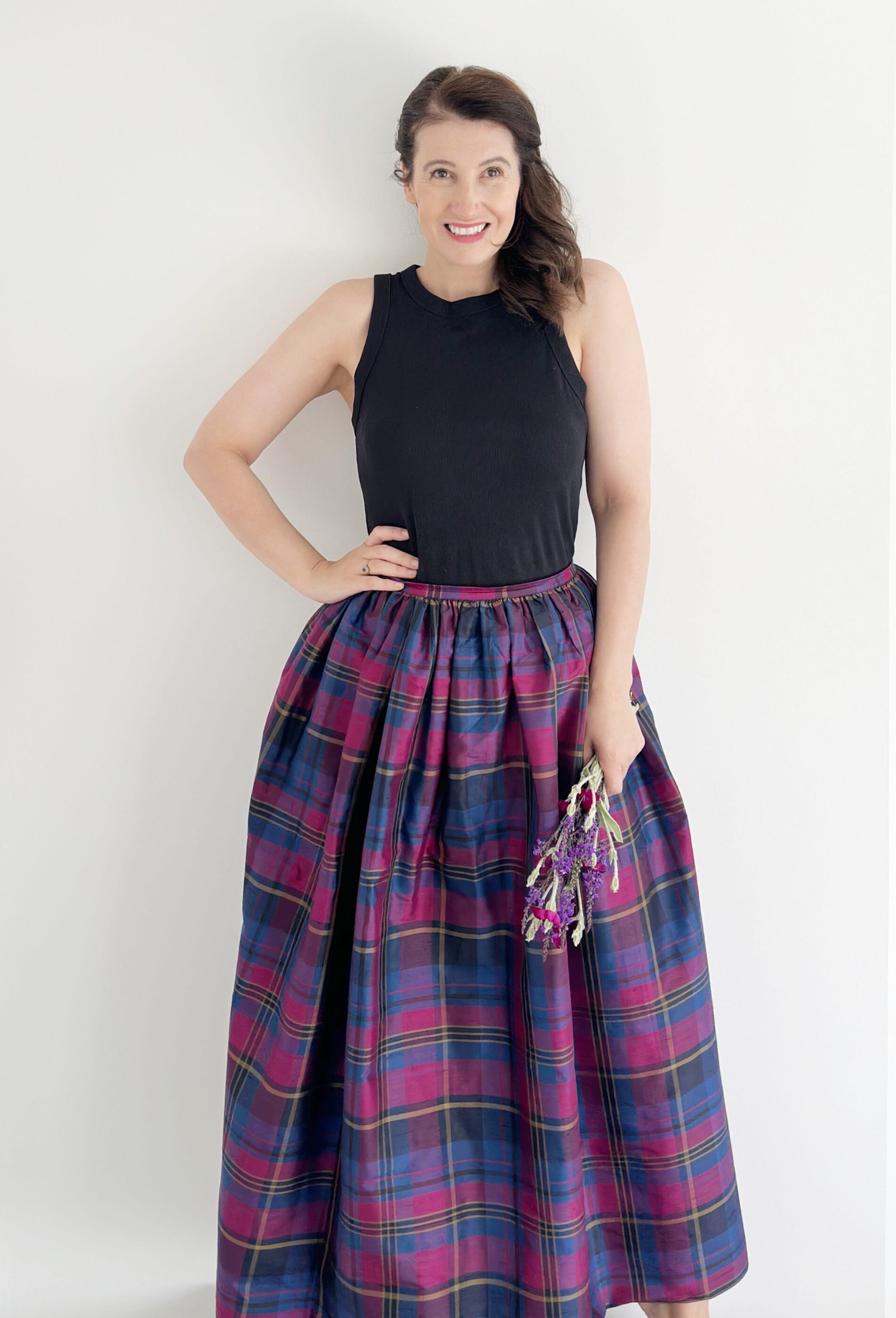 Vintage Laura Ashley Rock | 12 14 Tartan Weihnachtsfeier Kleid Maxi Seidenrock Für Einen Besonderen Anlass Weihnachts-Rock von SeasonallyDressed