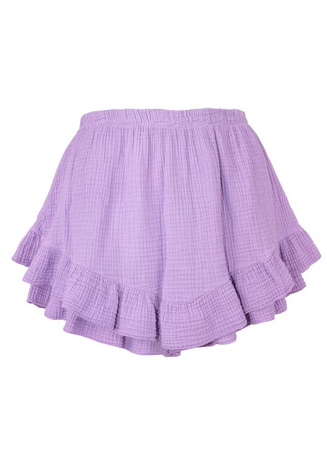 Seasons of April A-Linien-Rock LORENA MUSSELIN Kurzer Damen Hosen Rock aus Musselin mit Rüschen, 100% Baumwolle von Seasons of April