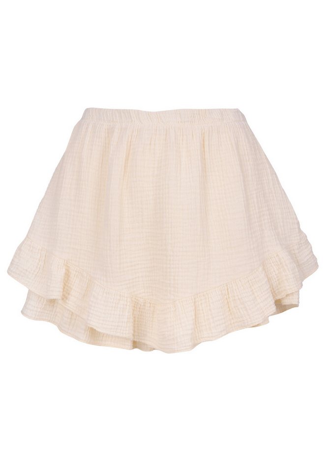 Seasons of April A-Linien-Rock LORENA MUSSELIN Kurzer Damen Hosen Rock aus Musselin mit Rüschen, 100% Baumwolle von Seasons of April