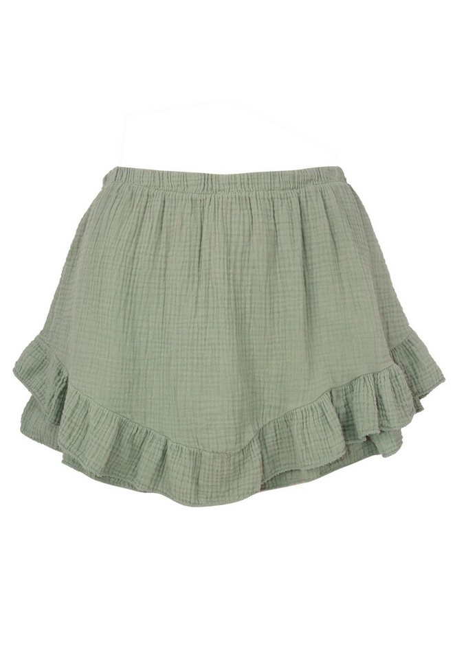 Seasons of April A-Linien-Rock LORENA MUSSELIN Kurzer Damen Hosen Rock aus Musselin mit Rüschen, 100% Baumwolle von Seasons of April