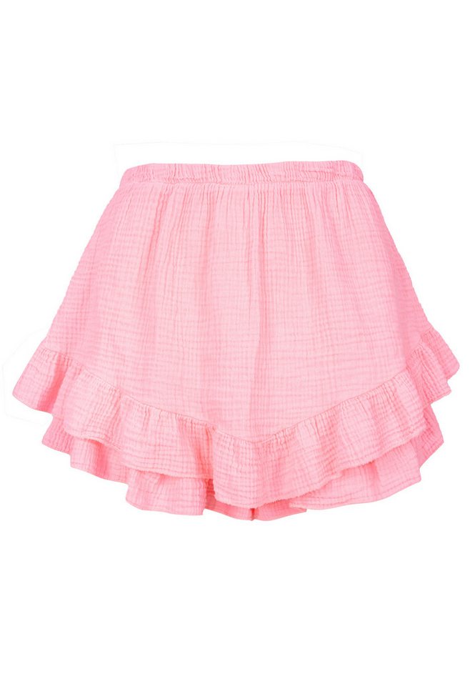 Seasons of April A-Linien-Rock LORENA MUSSELIN Kurzer Damen Hosen Rock aus Musselin mit Rüschen, 100% Baumwolle von Seasons of April