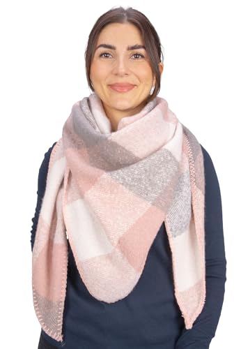 Seasons of April Bunter, kuschelig weicher Damen Schal in dreieck Form - Greta (R81 Rosa Mix) von Seasons of April