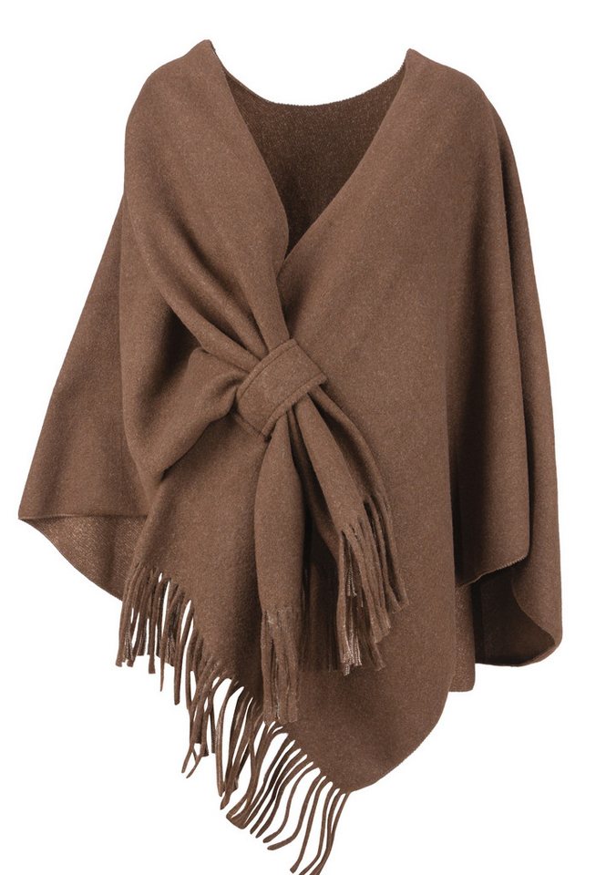 Seasons of April Cape ANDREA CAPE Hochwertiges Cape mit Bindeschlaufe und Fransen für Damen von Seasons of April
