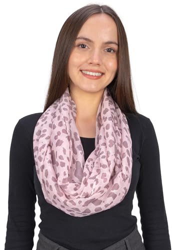 Seasons of April Damen Loop Schal – Hochwertiger Viskose-Seide Mix mit Animal-Print | Dünn, Leicht, Weich - Kiwi (M273 Rosa) von Seasons of April