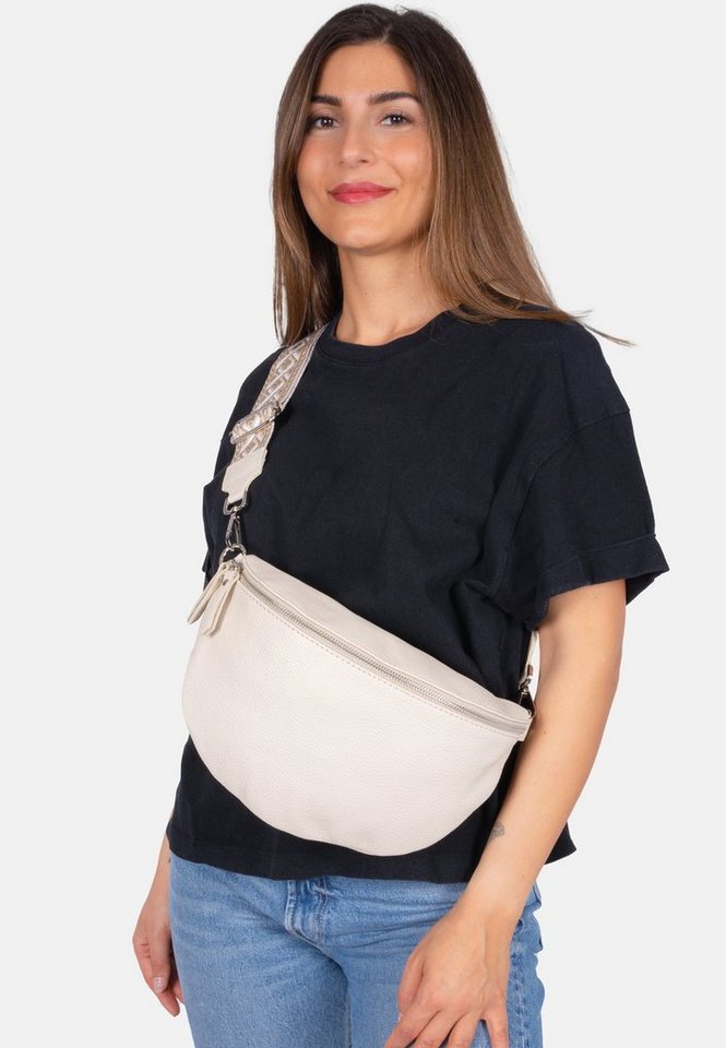 Seasons of April Gürteltasche Crossbody Bag Jaime, Große Schultertasche Umhängetasche aus 100% Leder mit breitem Gurt von Seasons of April