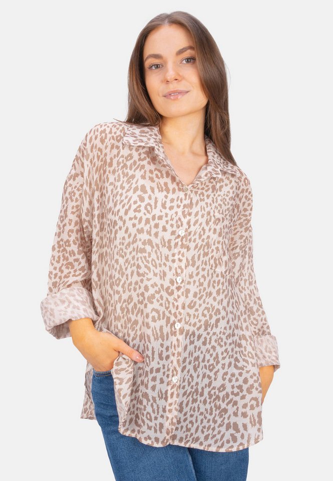 Seasons of April Hemdbluse EILEEN OVERSIZED Leo Hemdbluse, Leicht & Atmungsaktiv, Oversized für Sommer & Frühling von Seasons of April