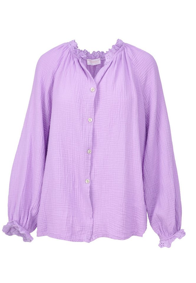 Seasons of April Hemdbluse EMMA MUSSELIN OVERSIZED Oversized Musselinbluse mit Spitze aus 100% Cotton – locker & luftig von Seasons of April