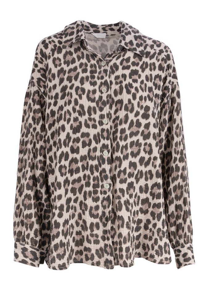Seasons of April Hemdbluse LEO QUEEN MUSSELIN OVERSIZED Oversized Musselin Bluse 100% Baumwolle, Leoparden Muster Seasons of April Hemdbluse LEO QUEEN MUSSELIN OVERSIZED Oversized Musselin Bluse 100% Baumwolle, Leoparden Muster von Seasons of April