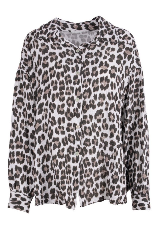 Seasons of April Hemdbluse LEO QUEEN MUSSELIN OVERSIZED Oversized Musselin Bluse 100% Baumwolle, Leoparden Muster von Seasons of April