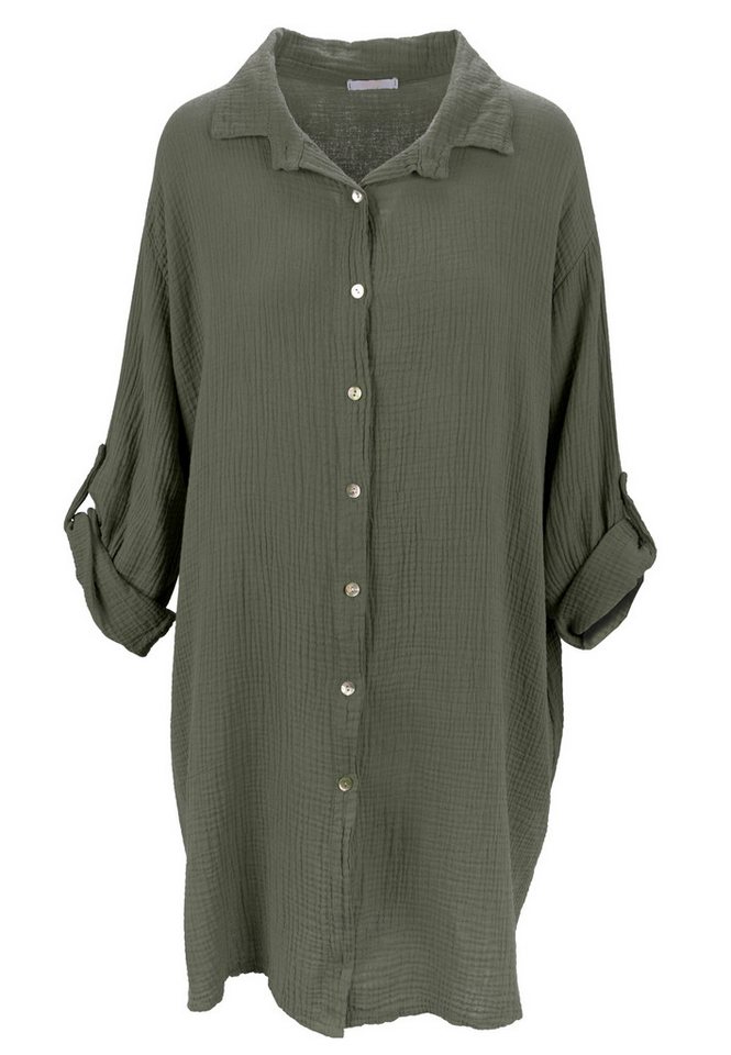 Seasons of April Hemdbluse Oversized Musselinbluse Jessy (1-tlg) Musselin Hemdbluse mit Knopfverschluss 100% Baumwolle von Seasons of April
