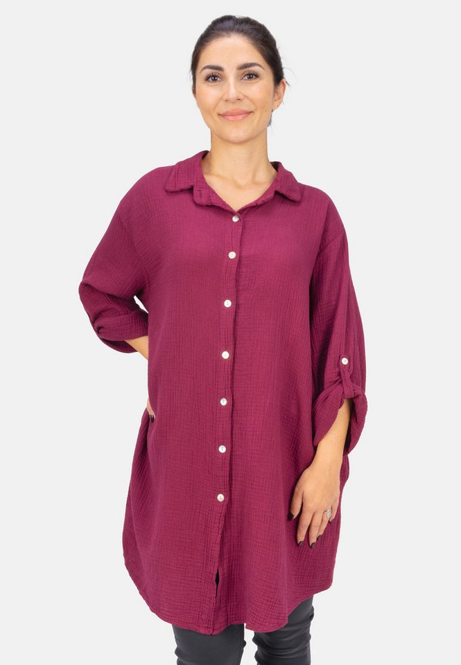Seasons of April Hemdbluse Oversized Musselinbluse Jessy (1-tlg) Musselin Hemdbluse mit Knopfverschluss 100% Baumwolle von Seasons of April