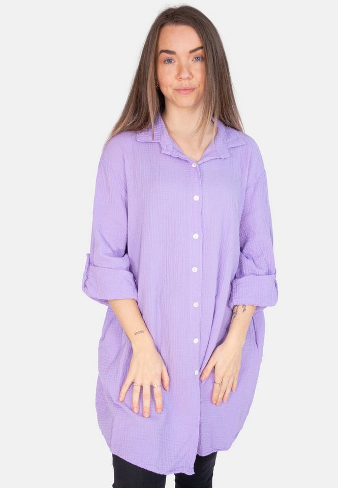 Seasons of April Hemdbluse Oversized Musselinbluse Jessy (1-tlg) Musselin Hemdbluse mit Knopfverschluss 100% Baumwolle von Seasons of April