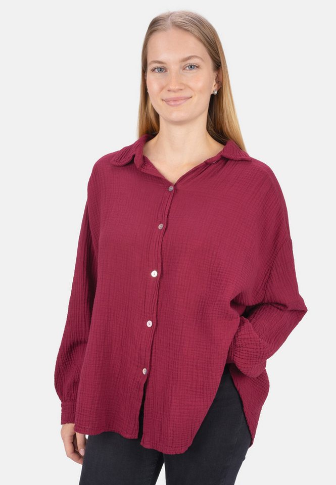 Seasons of April Hemdbluse Oversized Musselinbluse Sasha (1-tlg) Kurze Musselin Hemdbluse mit Knopfverschluss aus 100% Baumwolle von Seasons of April