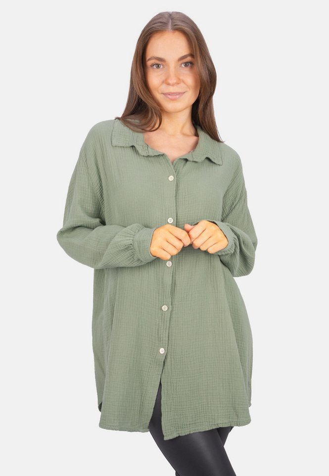 Seasons of April Hemdbluse SUSIE MUSSELIN OVERSIZED Oversized Musselin Bluse 100% Baumwolle, Gr. S/M & L/XL, viele Farben von Seasons of April