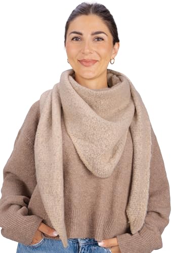 Seasons of April Kuschelig weicher Damen Schal in dreieck Form uni Farben - Britta (Beige) von Seasons of April