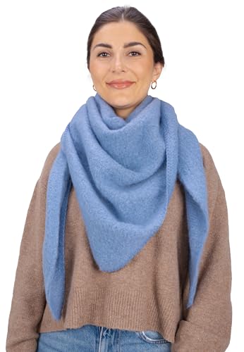 Seasons of April Kuschelig weicher Damen Schal in dreieck Form uni Farben - Britta (Jeansblau) von Seasons of April