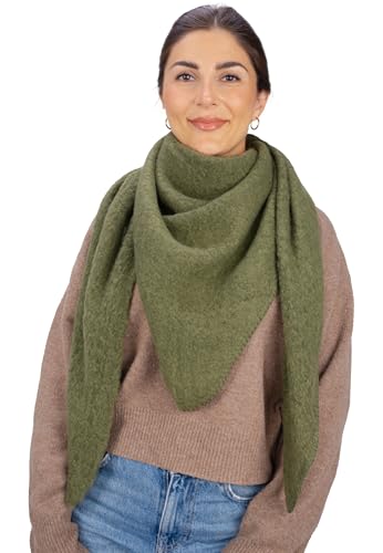 Seasons of April Kuschelig weicher Damen Schal in dreieck Form uni Farben - Britta (Khaki) von Seasons of April