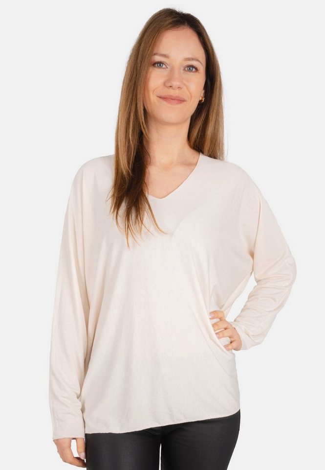 Seasons of April Langarmbluse Maya Bequemes Damen Oberteil mit V-Ausschnitt, Langärmelig von Seasons of April