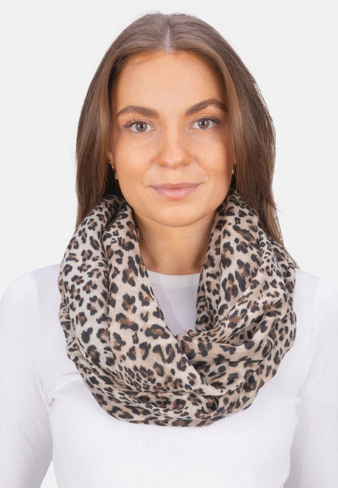 Seasons of April Loop LOOP GYDA LEO, Loop Schal GYDA mit Leo Print – Weich & leicht aus 100% Viskose von Seasons of April