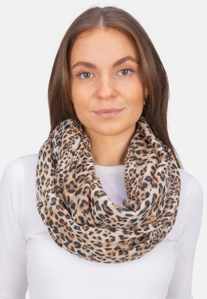 Seasons of April Loop LOOP GYDA LEO, Loop Schal GYDA mit Leo Print – Weich & leicht aus 100% Viskose von Seasons of April