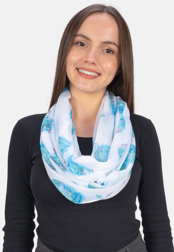 Seasons of April Loop Loop Amira, Dünn, Leicht & Weich: Damen Loop mit Herz- & Schmetterlingsmotiv von Seasons of April