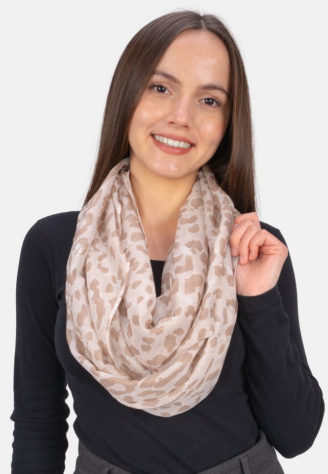 Seasons of April Loop Loop Kiwi, Leichter, dünner & weicher Damen Loop Schal mit modern. Animal Print von Seasons of April