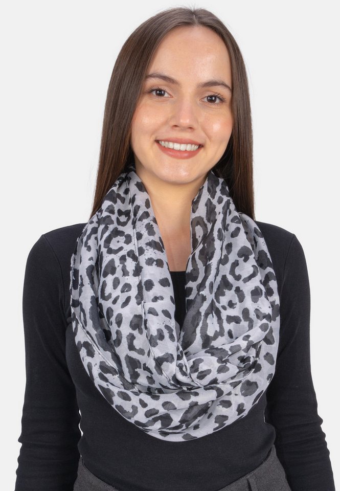 Seasons of April Loop Loop Kiwi, Leichter, dünner & weicher Damen Loop Schal mit modern. Animal Print von Seasons of April
