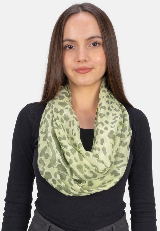 Seasons of April Loop Loop Kiwi, Leichter, dünner & weicher Damen Loop Schal mit modern. Animal Print von Seasons of April