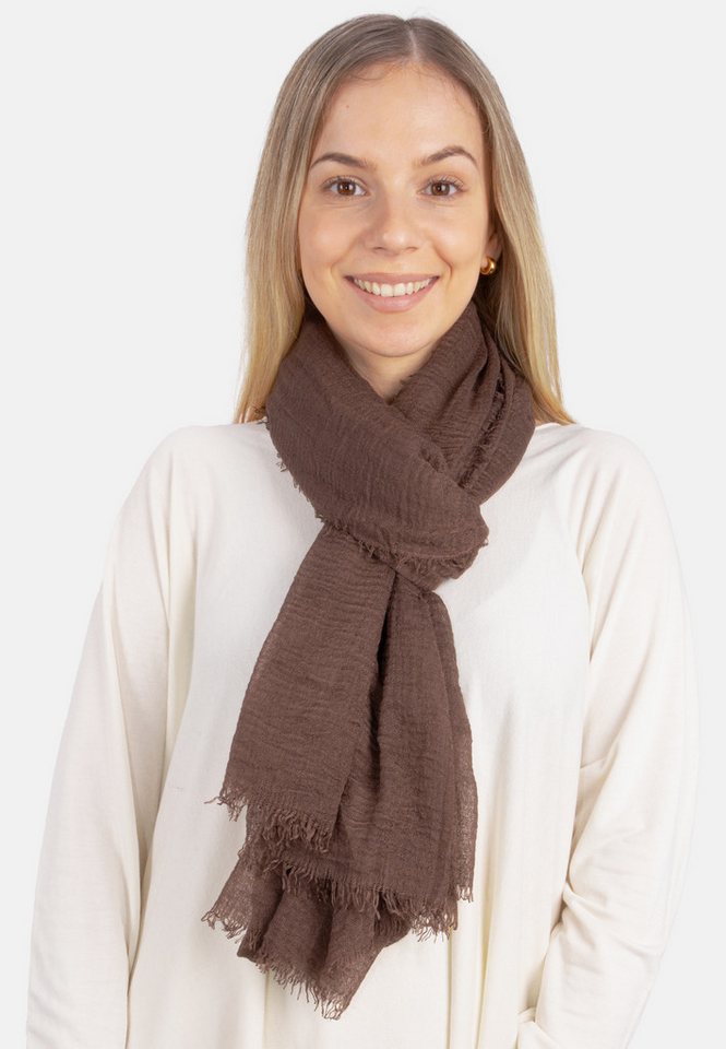 Seasons of April Schal Isabella Schal, Dünner, leichter und weicher Uni Damen Schal in gewellter Struktur von Seasons of April