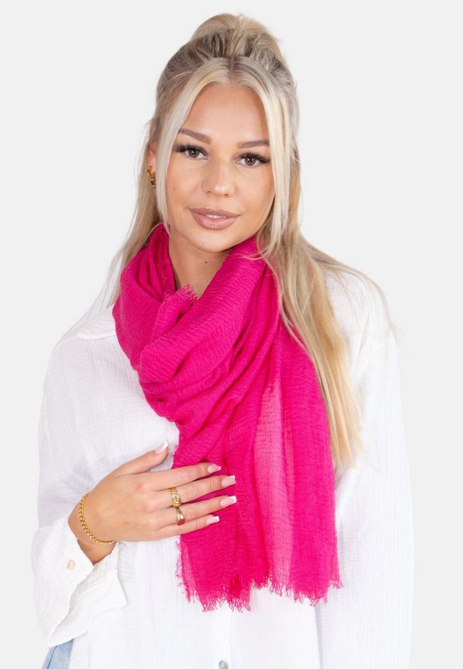 Seasons of April Schal Isabella Schal, Dünner, leichter und weicher Uni Damen Schal in gewellter Struktur von Seasons of April