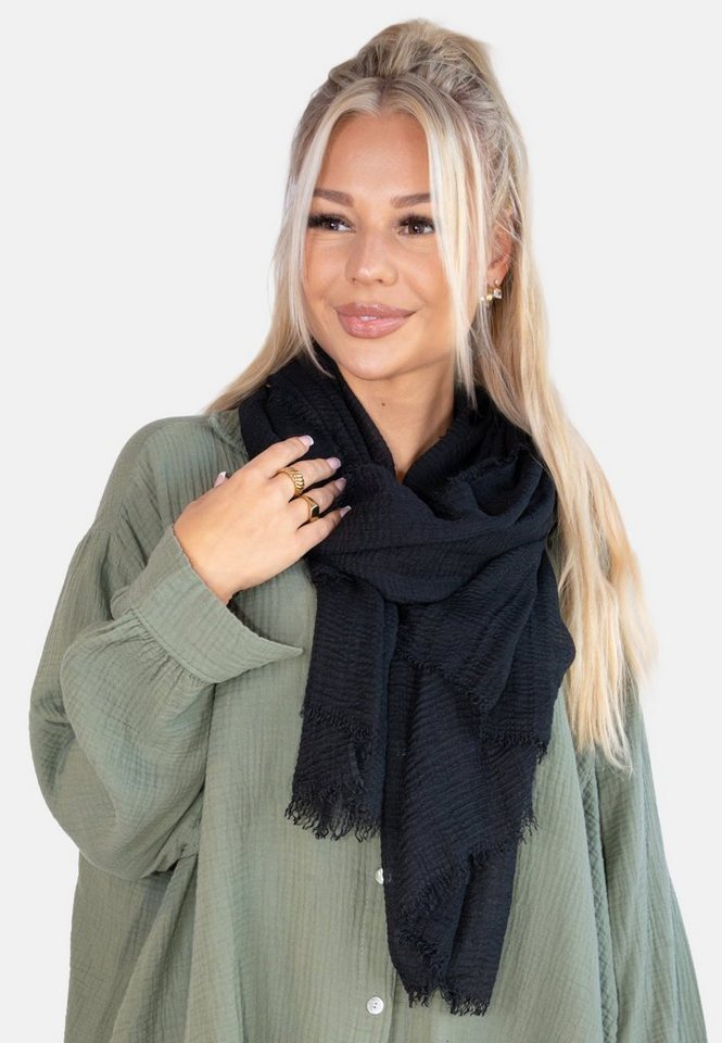 Seasons of April Schal Isabella Schal, Dünner, leichter und weicher Uni Damen Schal in gewellter Struktur von Seasons of April