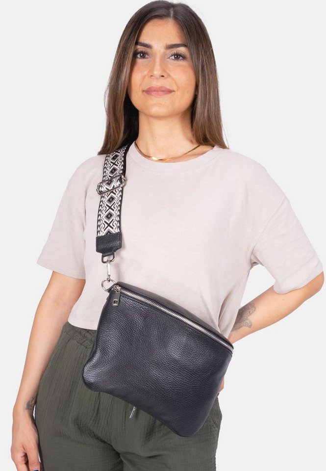 Seasons of April Schultertasche Crossbody Bag Rona, Große Damen Umhängetasche aus 100% Echtleder mit breitem Gurt von Seasons of April