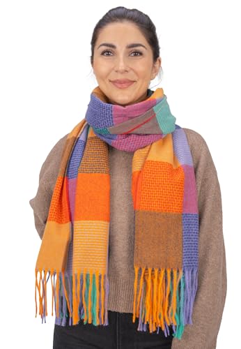 Seasons of April Weicher, leichter & kuscheliger Schal mit Fransen aus Kaschmir Mix - Milly (Multicolor, Einheitsgröße) von Seasons of April