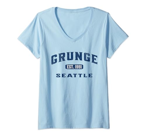 Damen Seattle Sound Seattle Washington Grunge Rock T-Shirt mit V-Ausschnitt von Seattle Sound Grunge Rock Seattle Washington