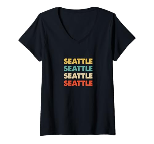 Damen Seattle T-Shirt mit V-Ausschnitt von Seattle Washington Shirts & Gifts