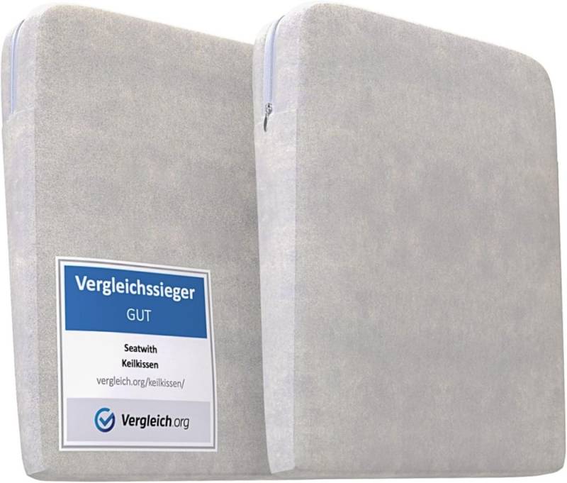 Seatwith Keilkissen - Bequemer Sitzkeil mit weichem Bezug und Tragetasche, sorgt für richtige Körperhaltung, und maximales Wohlbefinden, Auto, Home-Office Seatwith Keilkissen - Bequemer Sitzkeil mit weichem Bezug und Tragetasche, sorgt für richtige Körperhaltung, und maximales Wohlbefinden, Auto, Home-Office von Seatwith