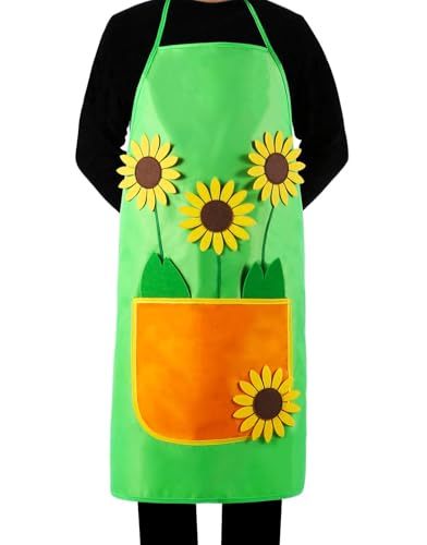 Seawhisper Gärtnerschürze Blumenschürze Kittel-Schürze für einfache Verkleidung Gärtner Gärtnerin Gartenzwerge Outfit Erwachsene Kostüm Damen Herren von Seawhisper