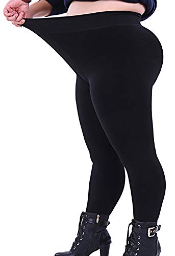 Seawhisper Leggins Große Größen Damen Schwarze Leggings mit Bund Blickdicht 50 3XL von Seawhisper