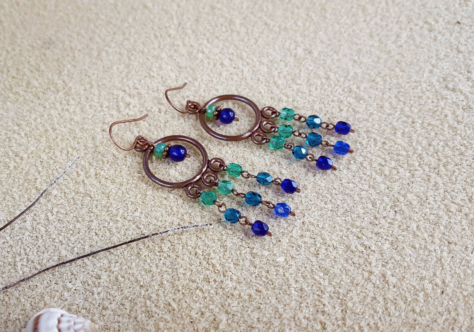Kupfer, Blau Und Grün Ohrringe Kupfer, Blau Und Grün Ohrringe von SeaworthyCraft