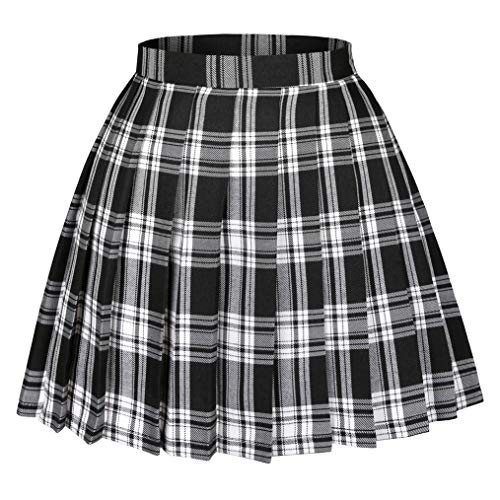 Seazoon Damen Hohe Taille Plissee Cosplay Cheer Rock Mini Schule Tennis Röcke Thanksgiving Day Weihnachten Rock - - Groß von Seazoon