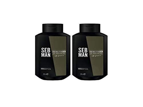 Seb Man The Multi-Tasker 3-in-1 Haarwäsche für Bart und Körper, 2 x 250 ml (500 ml) von Seb Man The Multi-Tasker