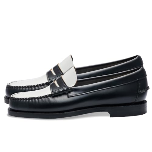 Sebago Classic DAN W Slipper & Bootsschuhe Femmes Schwarz/Weiss - 38 - Slipper von Sebago