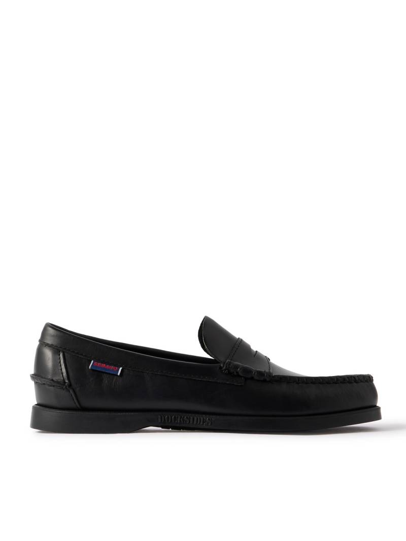 Sebago - Dolphin Waxed-Leather Penny Loafers - Men - Black - UK 9.5 von Sebago