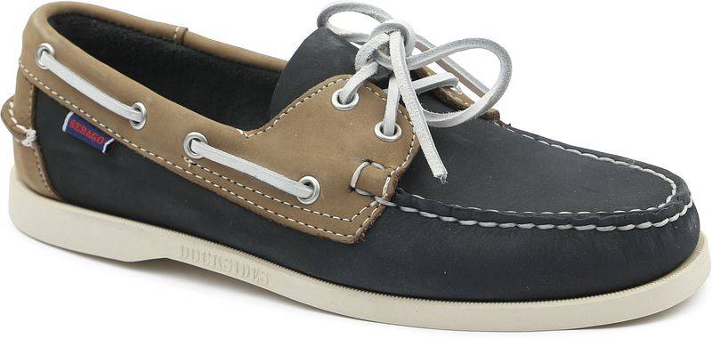 Sebago Segelschuhe Docksides Portland Navy Beige - Größe 45 von Sebago