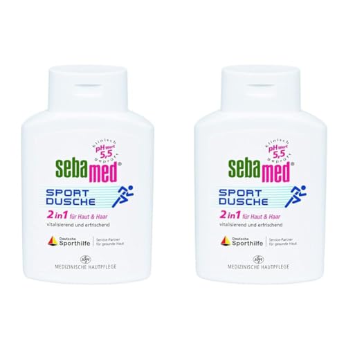 2 Stück Vorteilspack SEBAMED Sport Dusche 2 in 1, Shampoo & Duschgel, für Männer und Frauen, schonende Reinigung für sportstrapazierte Haut, ohne Mikroplastik, 2 x 200 ml von Sebamed