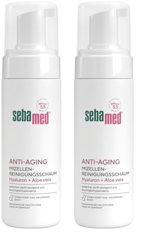 SEBAMED Anti-Aging Mizellen Reinigungsschaum für die Gesichtsreinigung, für Männer und Frauen, zur Make-Up Entfernung geeignet, bei fettiger und unreiner Haut, mit Hyaluron und Aloe Vera,150 ml von Sebamed