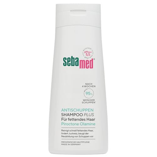 Sebamed Antischuppen Shampoo plus, 95% weniger Schuppen nach nur 4 Wochen, Shampoo für Damen und Herren, auch zur Bekämpfung von fettendem Haar und Juckreiz, für die tägliche Reinigung, 200 ml von Sebamed