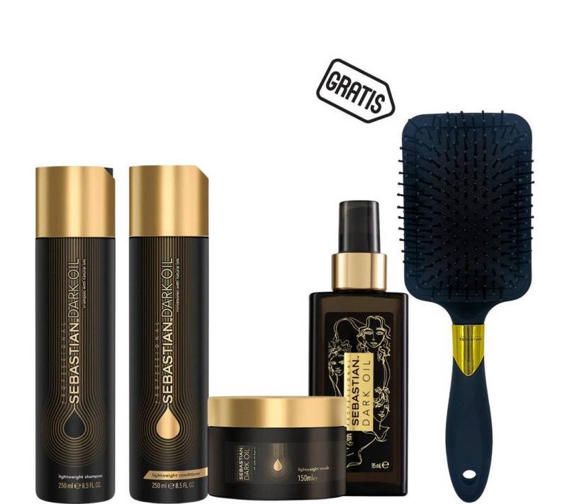 Sebastian Professional Haarpflege-Set Dark Oil Set + gratis Paddle Brush, 5-tlg. von Sebastian Professional